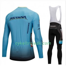 Cykeltøj Langærmet + Bib Cykelbukser 2018 Astana Pro Team N001